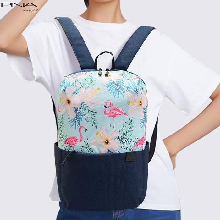 Oneda Bag - Pna Flamingo Hibiscus Water Resistant Ransel Korea Tas Wanita Laptop Punggung Kantor