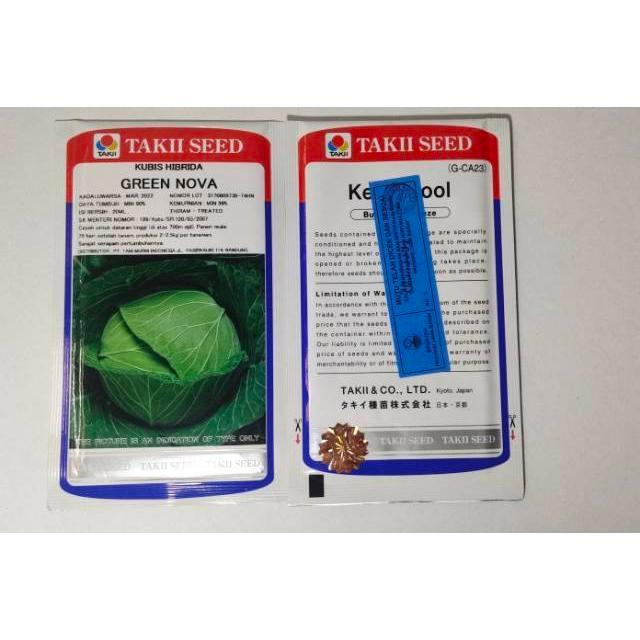 benih kol kubis hibrida GREEN NOVA 20 ML kubis dari TAKII seed kubis green nova