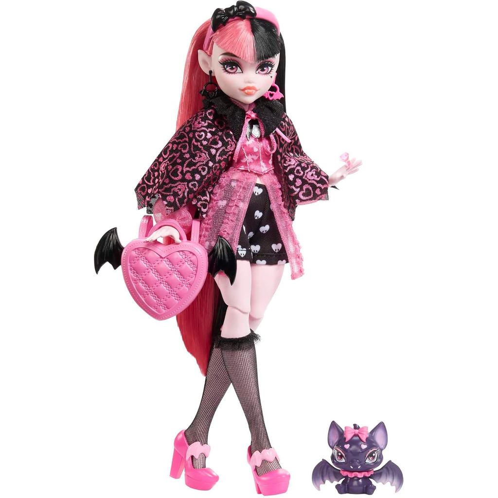 Monster High Doll, Draculaura with Pink & Black Hair in Signature Look with Fashion