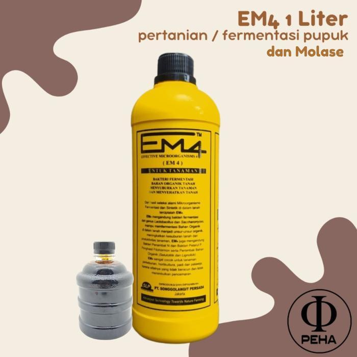 EM4 Pertanian Bakteri Starter Fermentasi Pupuk Tanaman 1L EM4 Kuning