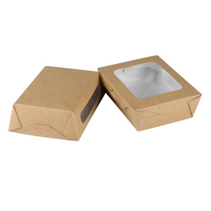 ID BROWN PAPER KRAFT LUNCH BOX WINDOW SIZE M - MEDIUM - KOTAK WINDOW