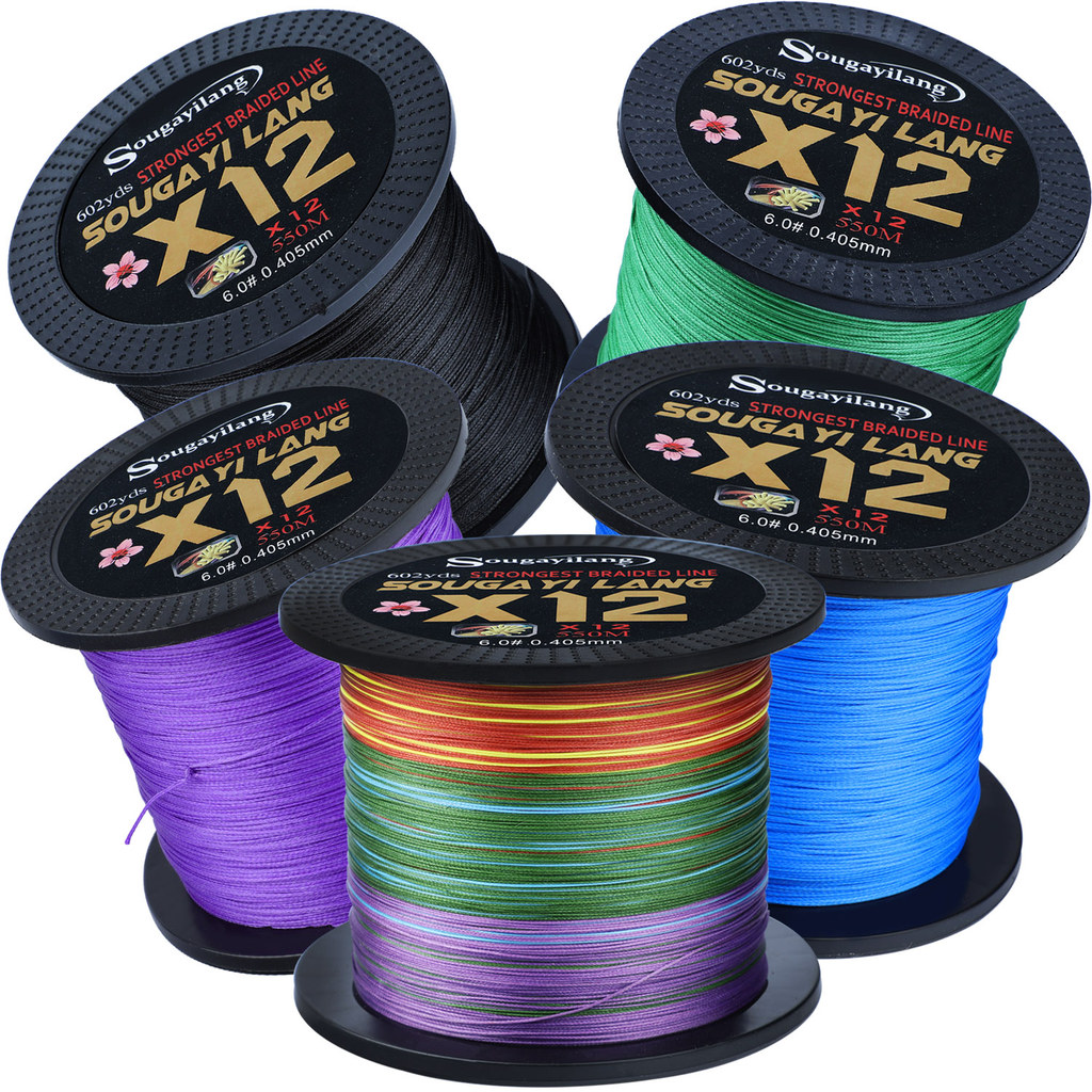 Sougayilang X12 12-strand Braided Fishing Line 150M 350M 550M Multifilament PE Wires Salt Water