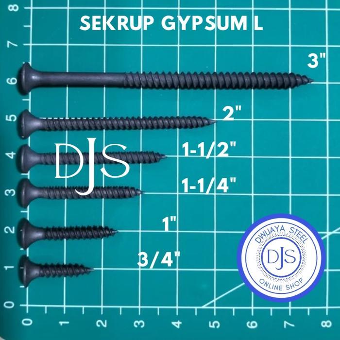 1BOX SEKRUP GYPSUM L SKRUP GIPSUM 2CM, 3CM, 4CM, 5CM, 7CM SKRUP GIBSUM MOON LION