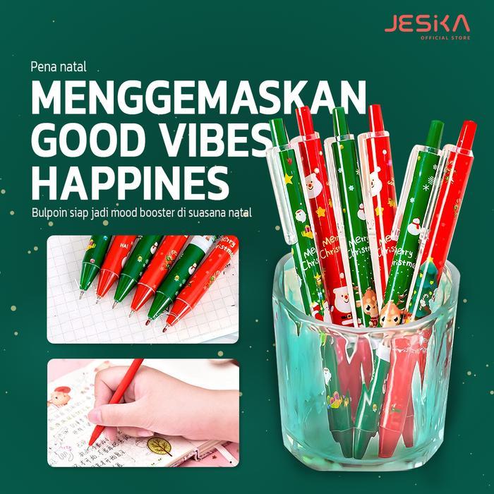 PRODUK TERBATAS PENA PULPEN GEL Hitam AKSESORIS NATAL CHRISTMAS BARANG IMPOR SURABAYA Stationery
