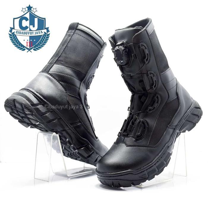 PDL TALI PUTAR Sepatu Boot Tactical Tali Putar Pria Hitam Waterproof Anti Slip Ukuran 39-45 PUTAR TA