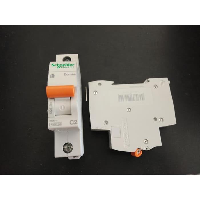 Mcb Schneider Domae 1 Phasa ( 2A, 4A ) Merlin Gerin ( 2,4 Ampere ) Original Asli