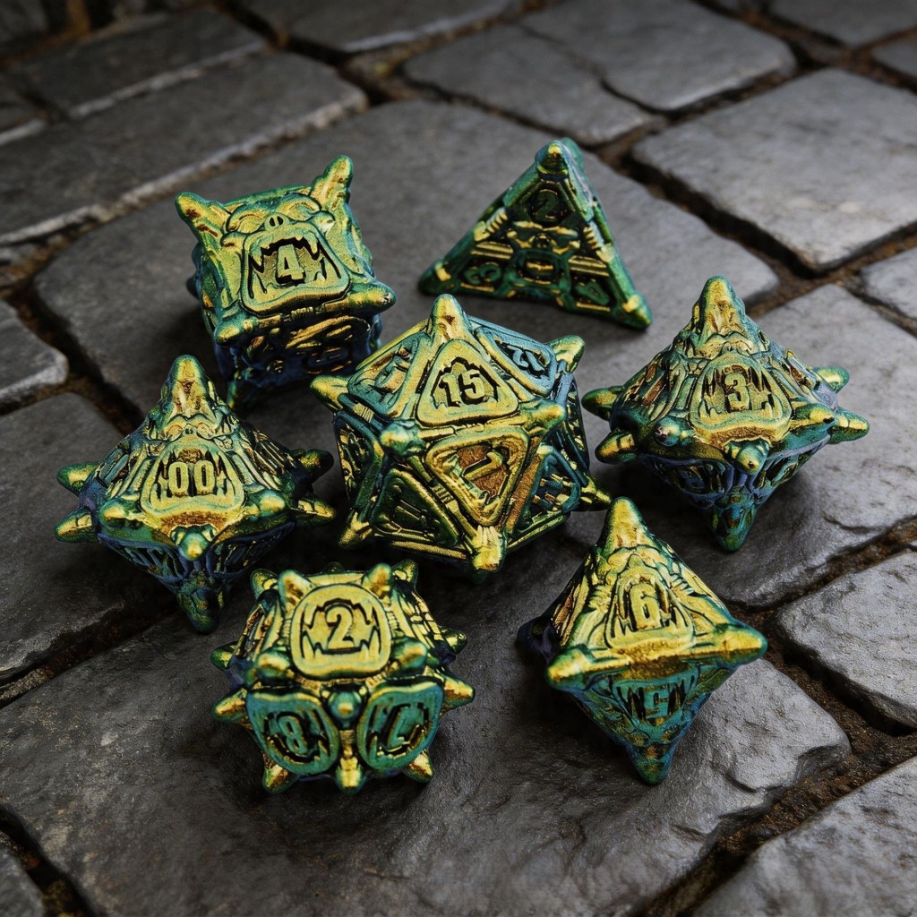 DND Polyhedral Metal Dice Set, Metal Dragon Dice DND Dungeon and Dragon Metal Dice DND Metal Dice