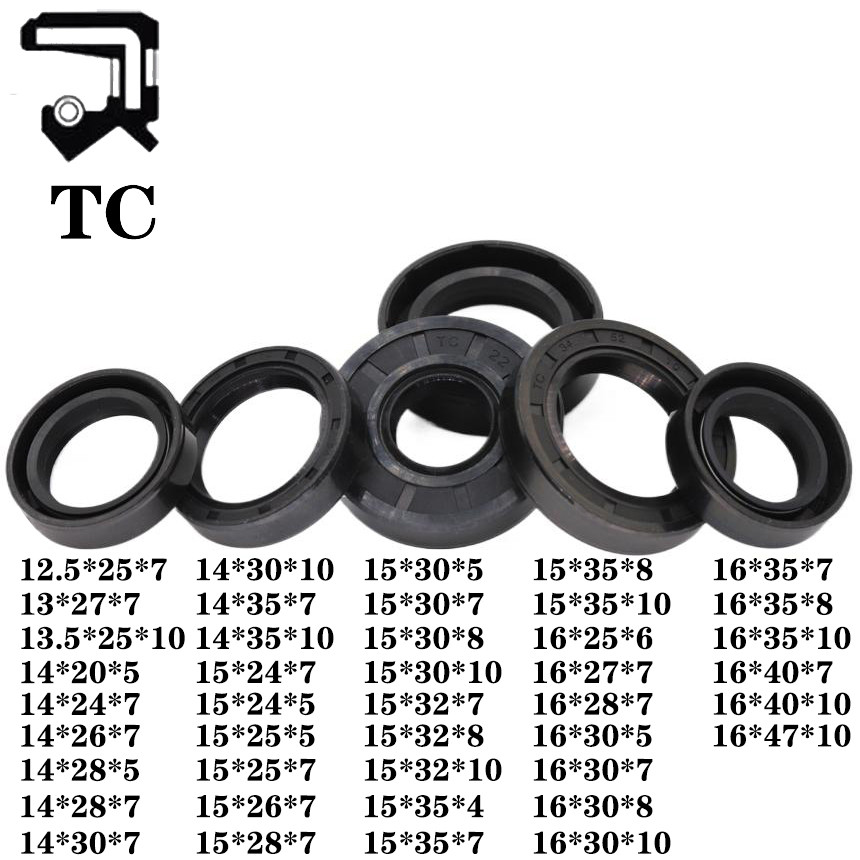 TC 12.5 13 13.5 15 16*20 24 25 26 27 28 30 32 35 40 47*5 6 7 8 10 Nitrile Rubber NBR Grooved Lip