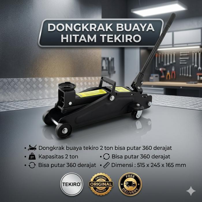 Dongkrak Buaya TEKIRO putar (360) 2 ton / Dongkrak buaya hitam 2 ton