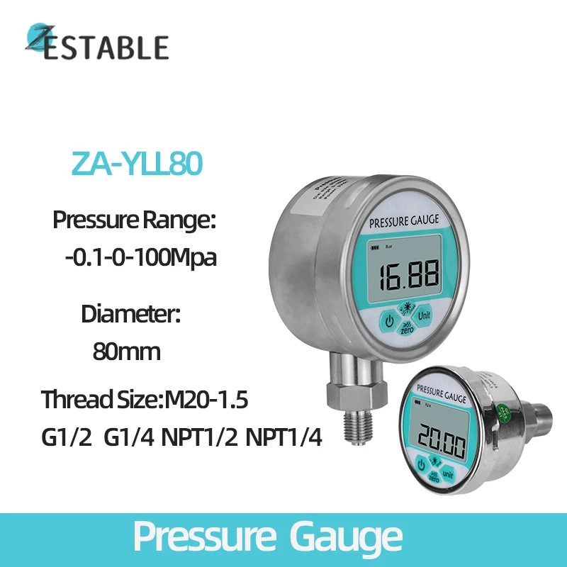 NEGATIVE PRESSURE DIGITAL PRESSURE GAUGE STAINLESS STEEL PRECISION WATER PRESSURE GAUGE HYDRAULIC