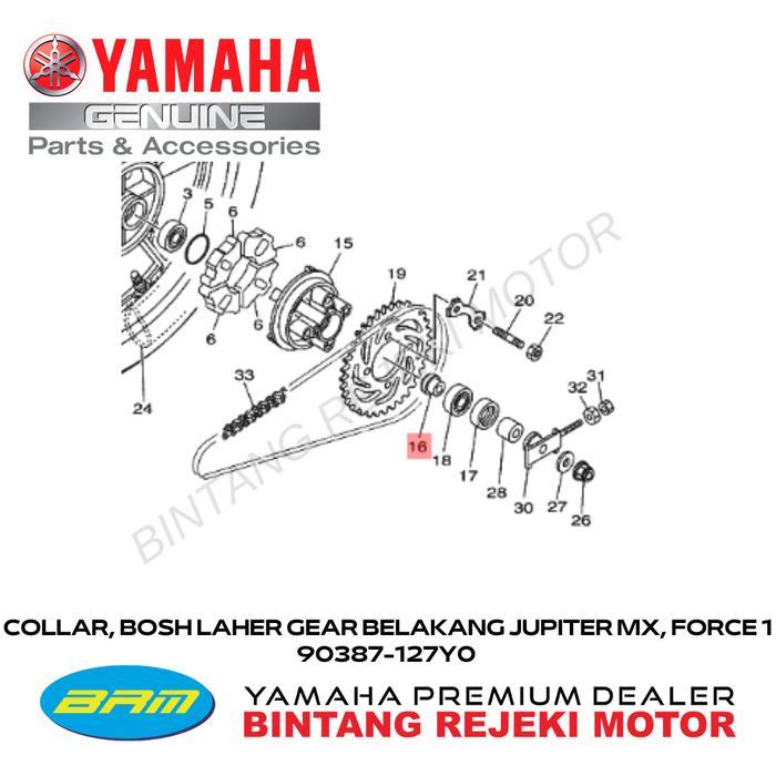 Furryraw// Collar, Bosh Laher Gear Belakang Jupiter Mx, Force 1 90387-127Y0
