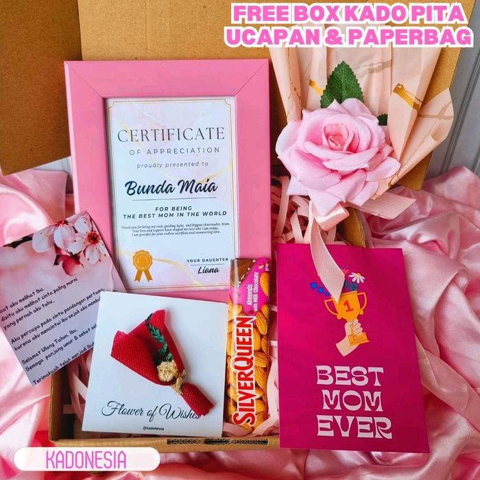Younger_Shop Kado Hari Ibu Hampers Sertifikat Custom / Hadiah Bunda / Mothers Day Gift ( Ruly )