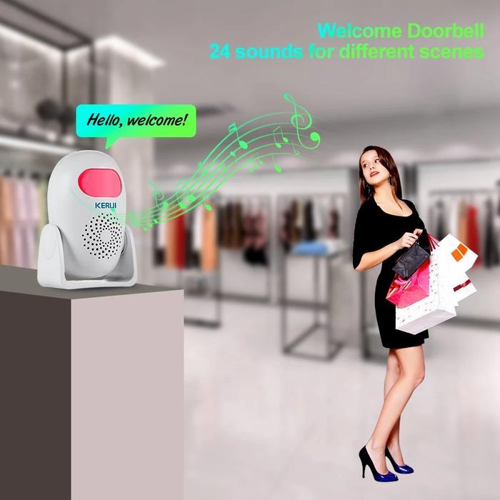 Kerui M120 Bel Toko Alarm Selamat Datang Dengan Sensor Gerak Remote 11 Bahasa Pilihan Untuk Pabrik