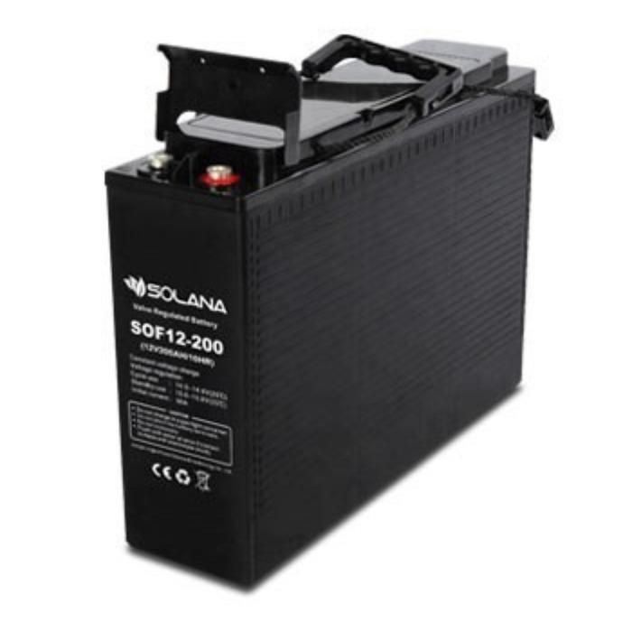 Aki baterai vrla front terminal solana sof12-200 12v 12 v 200ah 200 ah