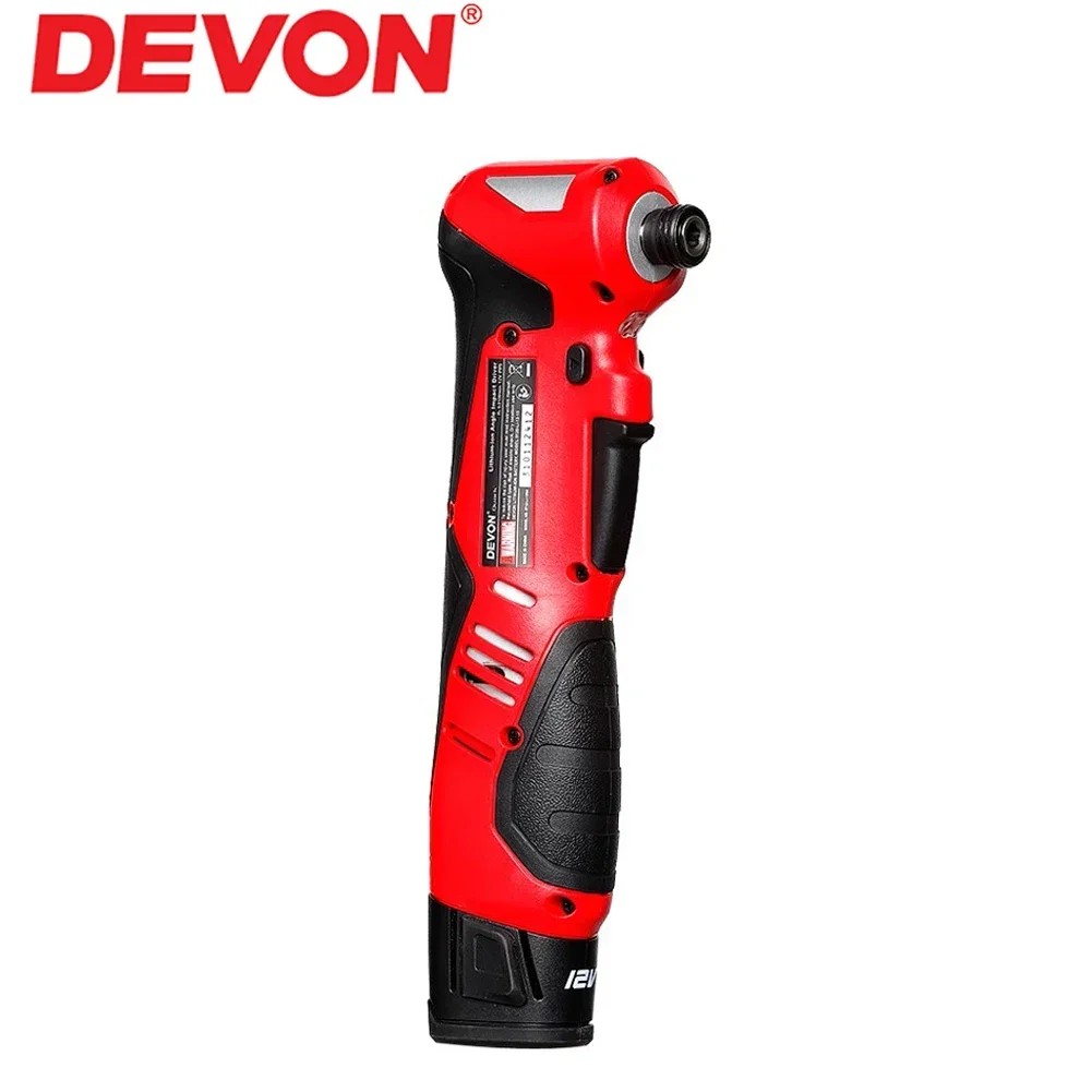 . Devon 12V Impact Wrench Cordless Rechargeable Electric Wrench 1/4 Inch Right Angle Ratchet -