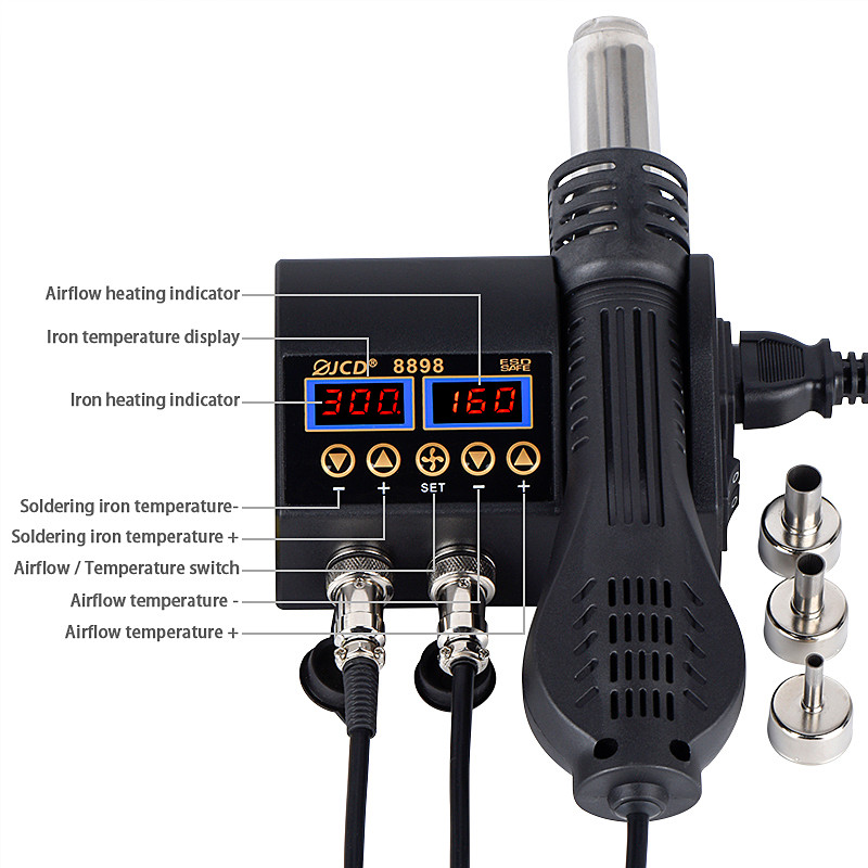 . Jcd 8898 2 In 1 Soldering Station Hangable Type Lcd Digital Display -