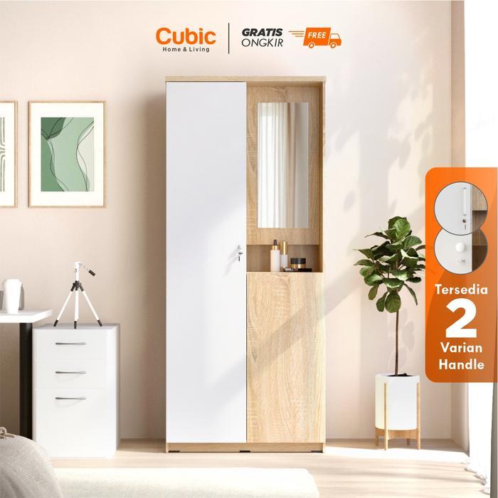 Cubic Lemari Pakaian Minimalis / Lemari Baju 2 Pintu / Luna Lpm 201