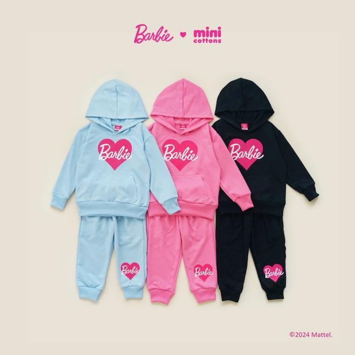 Barbie x Minicottons Hoodie Set Anak Perempuan 2-12 Tahun