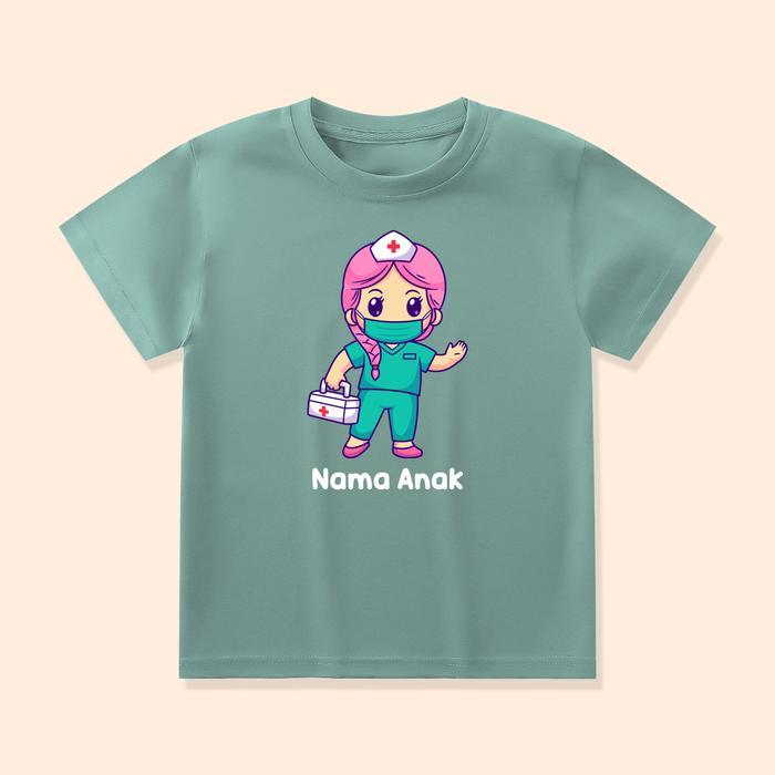 Baju Kaos Anak Dokter Perawat Custom Nama Laki-laki Perempuan ANK-09 A
