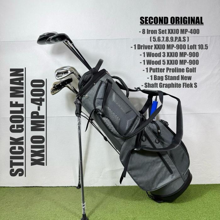 Stick Golf Man Original XXIO MP-400 Shaft Graphite Flek Stiff Fullset Bag Golf - Set Golf XXIO