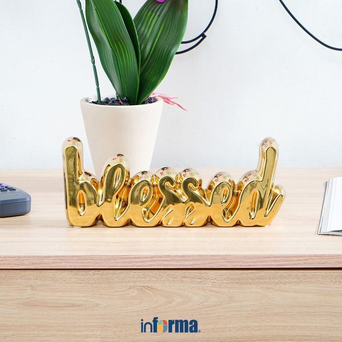 Informa Miniatur Dekorasi Blessed - Gold Pajangan Meja Hiasan Lemari Dekorasi Ruangan Ornamen Rumah