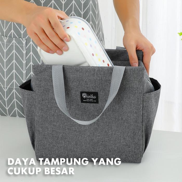 Tas Bekal Tahan Panas Tas Bekal Makanan Jumbo / Tas Bekal Anti Air Makanan Bento Elegan Aluminium