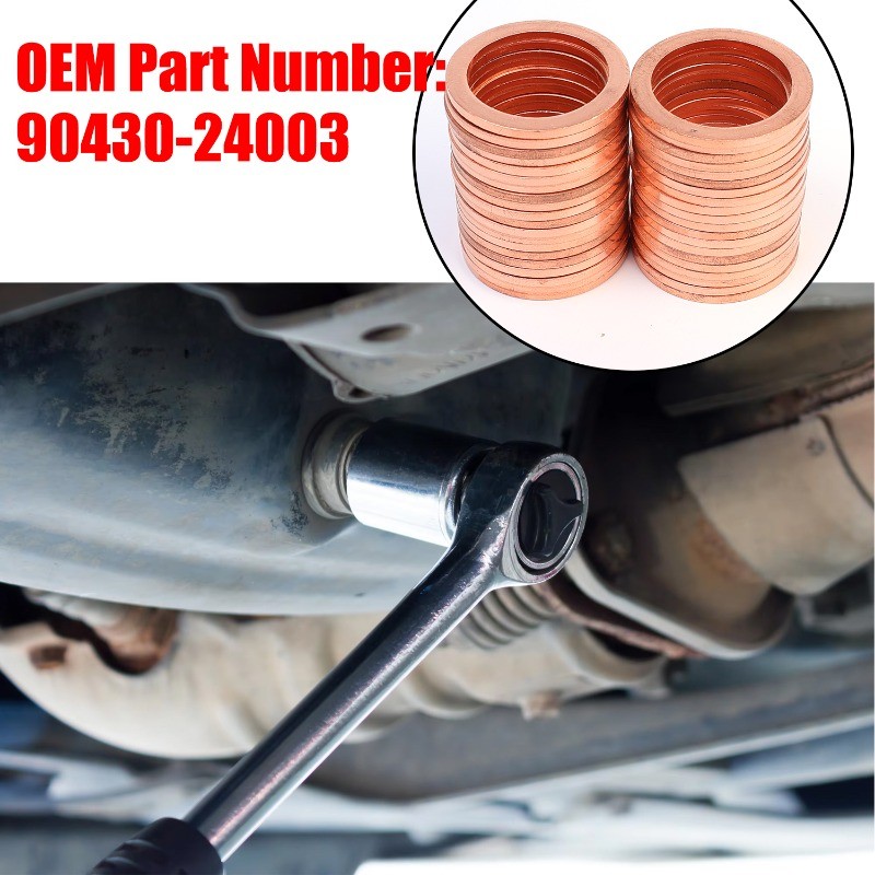 Oil Drain Plug Copper Gasket Seal 90430-24003 for Toyota Lexus Differential Gearbox Transmission