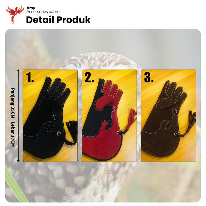 glove/sarung tangan elang dan burung hantu Kulit Swide FREE Lonceng/Peluit