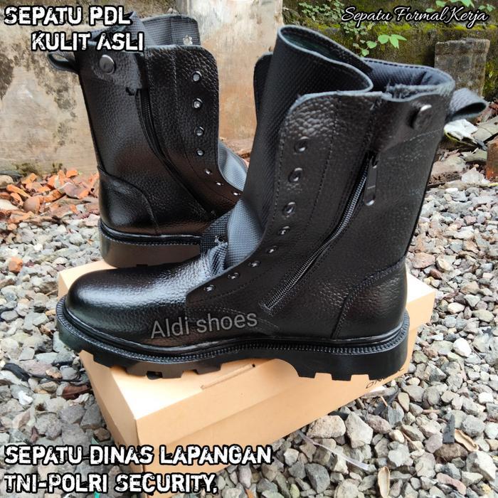 PDL Kulit Sepatu Dinas Kulit Motif Jeruk Tali Resleting Sol Karet Anti Slip - 39 Motif Jeruk / PDL T