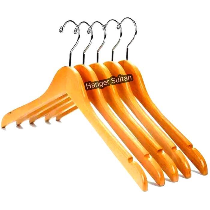 Hanger Kayu Dewasa Natural ( 1 Lusin )