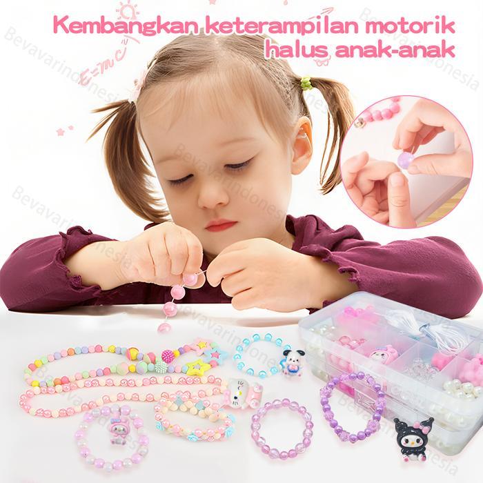 Bevavar Set Gelang Manik-manik DIY Gelang Manik-manik Mainan Pendidikan Mainan Anak Manik-manik Set