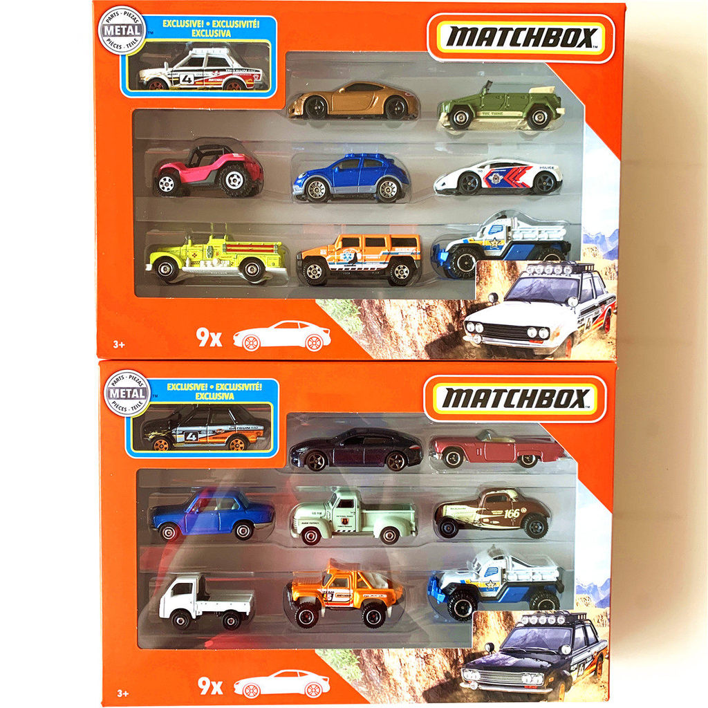 Matchbox 9 Pack Diecast Metal Toy Vehicle Set 2026 New Model X7111 With Jeep Hummer Mini Collectible