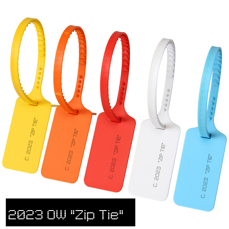 6pcs New 2023 OW Zip Tie Disposable Plastic Tag Off Sneakers Shoes Decorations White Red Security