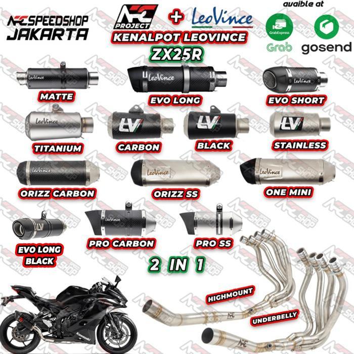 KNALPOT LEOVINCE GP CORSACARBON EVO SHORT HEADER STAINLESS ZX25R