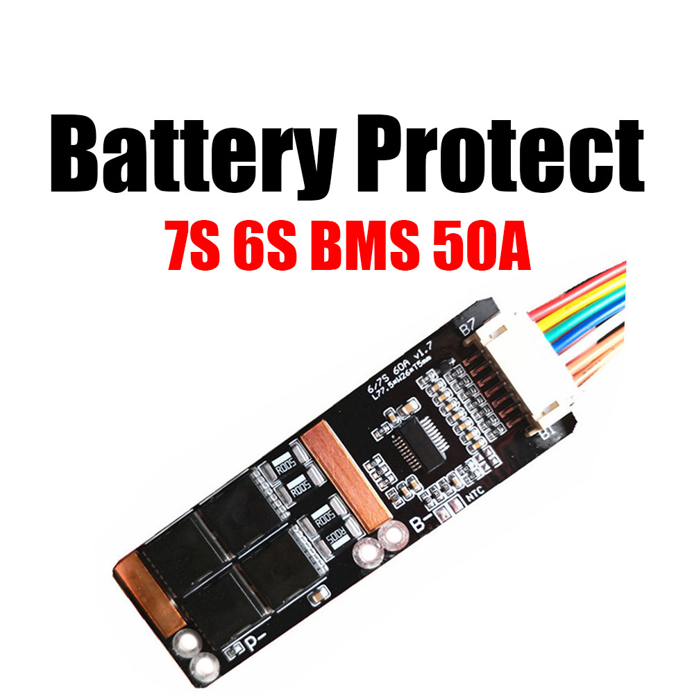 6S 7S 50A MAX 90A 25.2V 29.4V Li-ion Lithium Battery Protection Board BMS 24V Lipo Vacuum Cleaner