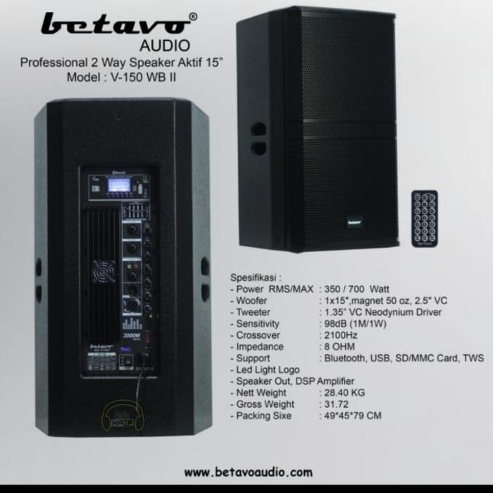 SPEAKER AKTIF 15 INCH BETAVO V-150 WB II Spiker aktif betavo v 150 wb