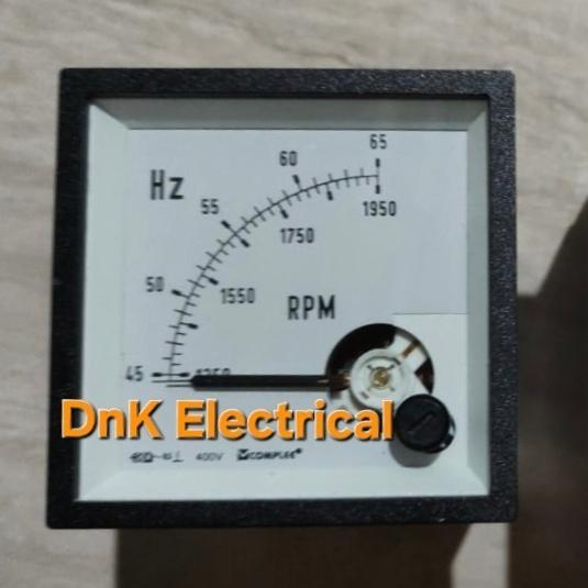 Frekuensi / Frequency / HZ Meter RPM Merk Complee ukuran 72x72mm