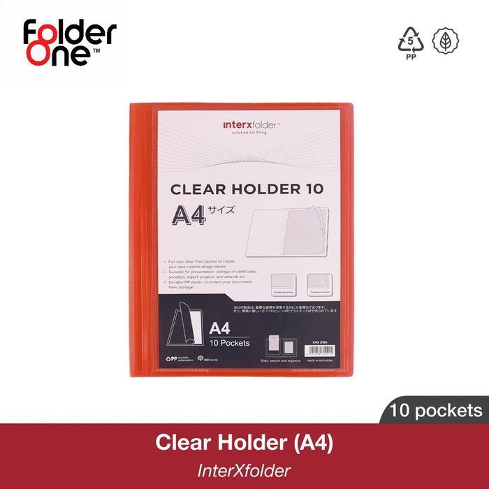 ` InterX Folder Clear Holder / Map Display Album Ada Kantong Depan / Document Keeper 10 lembar A4