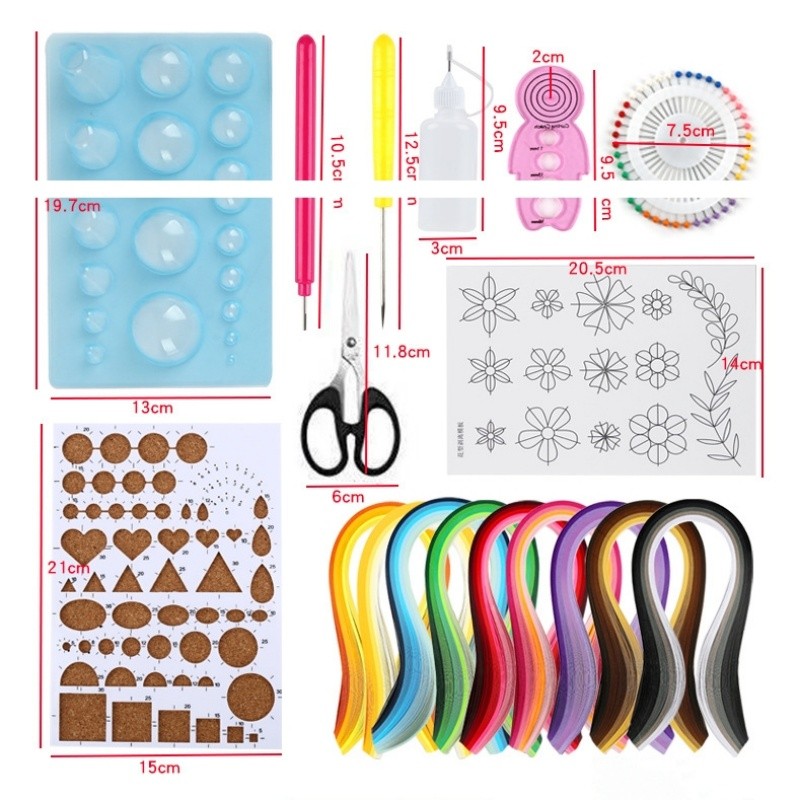 Paper Strips Quilling Tool Kit 10 Tools 900 Colorful Strips for Scrapbooking Decor Christmas Gift