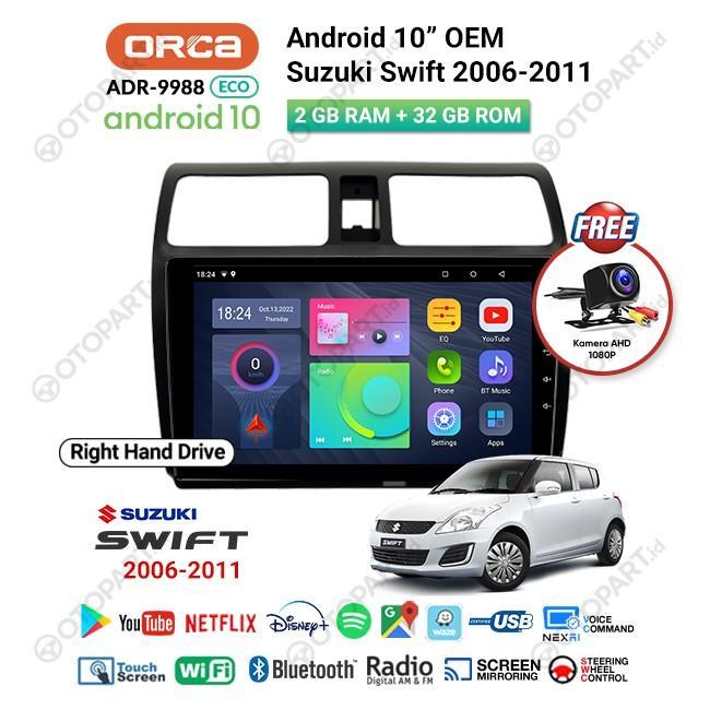 Head Unit ORCA Suzuki Swift 2006-2011 Android Auto CarPlay 10"inch