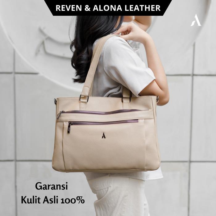 Tas Wanita Tote Lovata Bag Kulit Asli Totebag Laptop Jinjing Branded