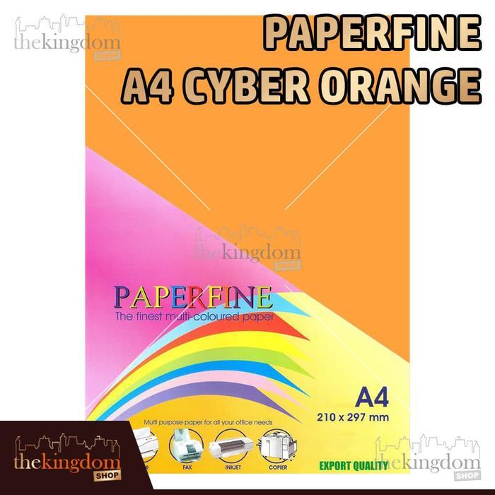 Paperfine Kertas HVS Warna A4 Cyber Orange Oren Orens Isi 100 Lembar Kode Warna 371