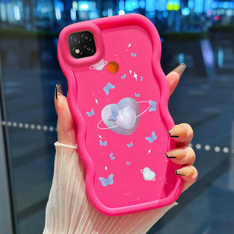 Casing Hp Untuk Xiaomi Redmi 9C NFC 10A POCO C3 C31 Case Hati Persik Cesing Polos Kasing Macaron gel