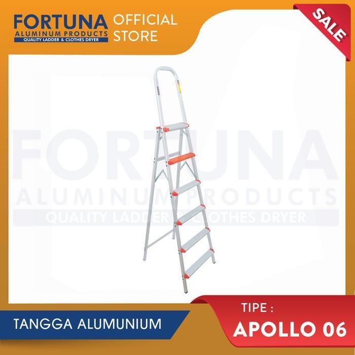 Fortuna Tangga Lipat Aluminium Apollo 6 Step 210 Cm + Pegangan
