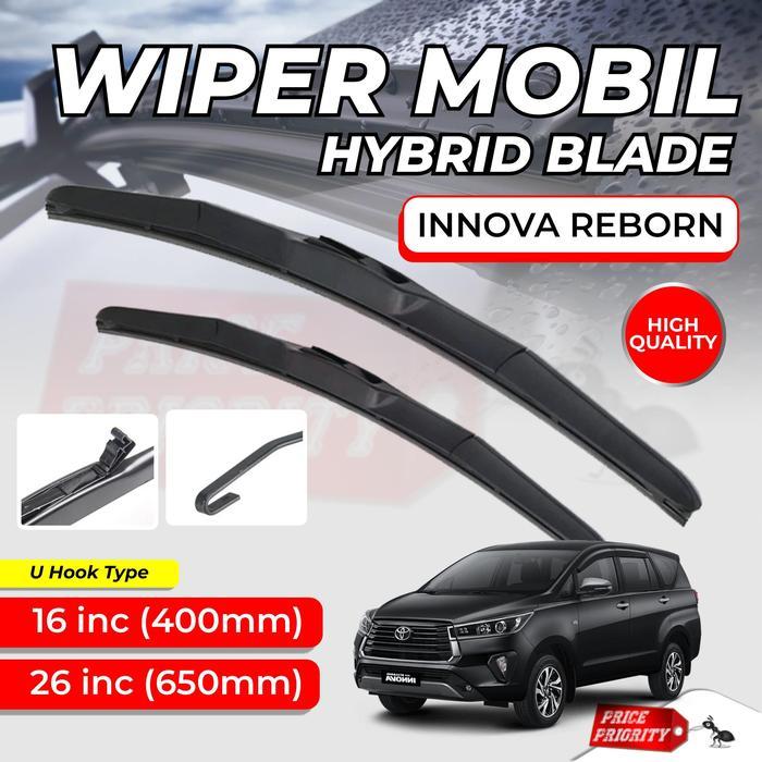 Wiper Mobil Innova Reborn Karet Wiper Zenix Frameless Hybrid Blade Rwb