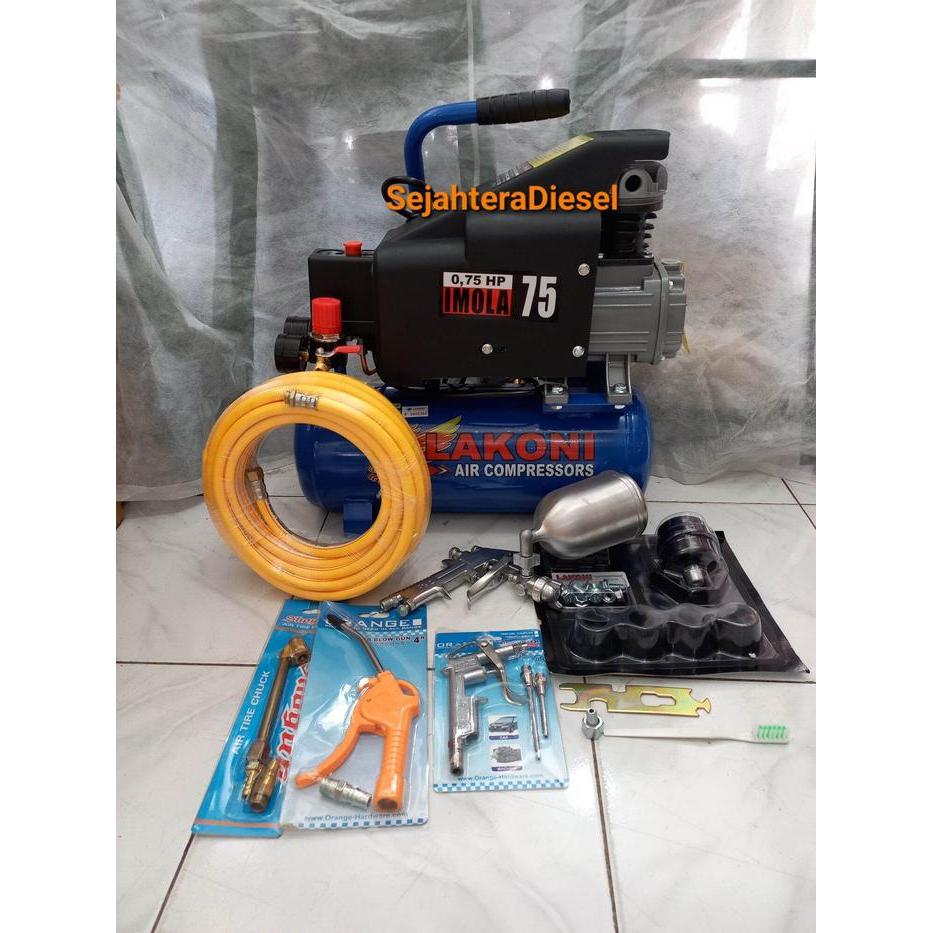 PROMO BIG SALE PROMO BIG SALE Kompresor Angin LAKONI IMOLA 75  Komplit &Spraygun &Selang&Airduster+P