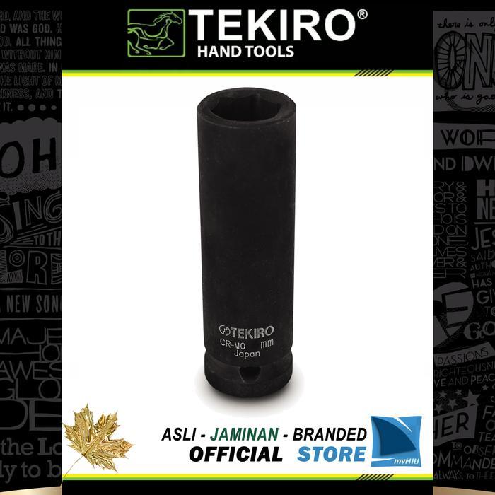 Termurah Kunci Sok 22 Mm Panjang Hitam Stang 1/2" Inch 6 Pt Deep Impact Tekiro