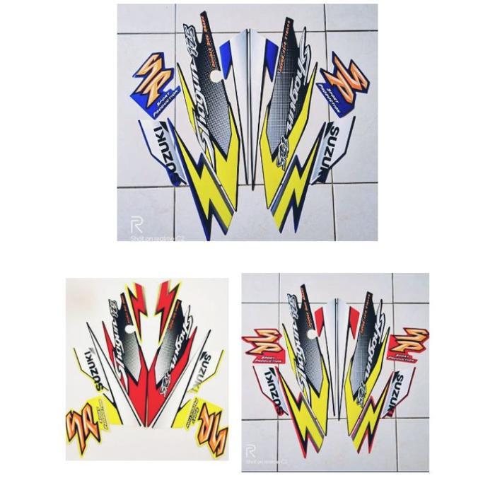 NEWSS STIKER STRIPPING MOTOR SUZUKI SHOGUN SP 125 TAHUN 2005 2006 FULL BODY TERDEKAT TERLENGKAP