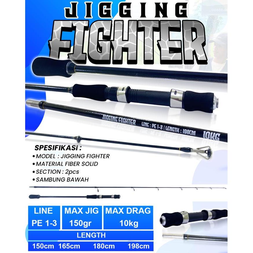 Joran Jigging Kustom Fighter PE 1-3 Bahan Fiber Solid