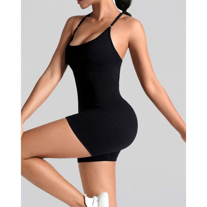 [ACTX] Jumpsuit Setelan Yoga Wanita Seksi, Baju Olahraga Punggung Terbuka, Nyaman & Stylish